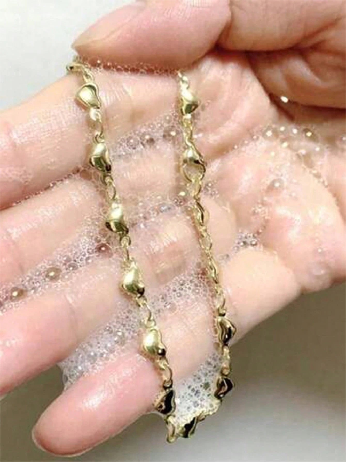 1pc Women's Waterproof Stainless Steel Heart-Shaped Anklet, 18K Gold Plated, Anti-Oxidation, Romantic Valentine's Day Gift For Girlfriend