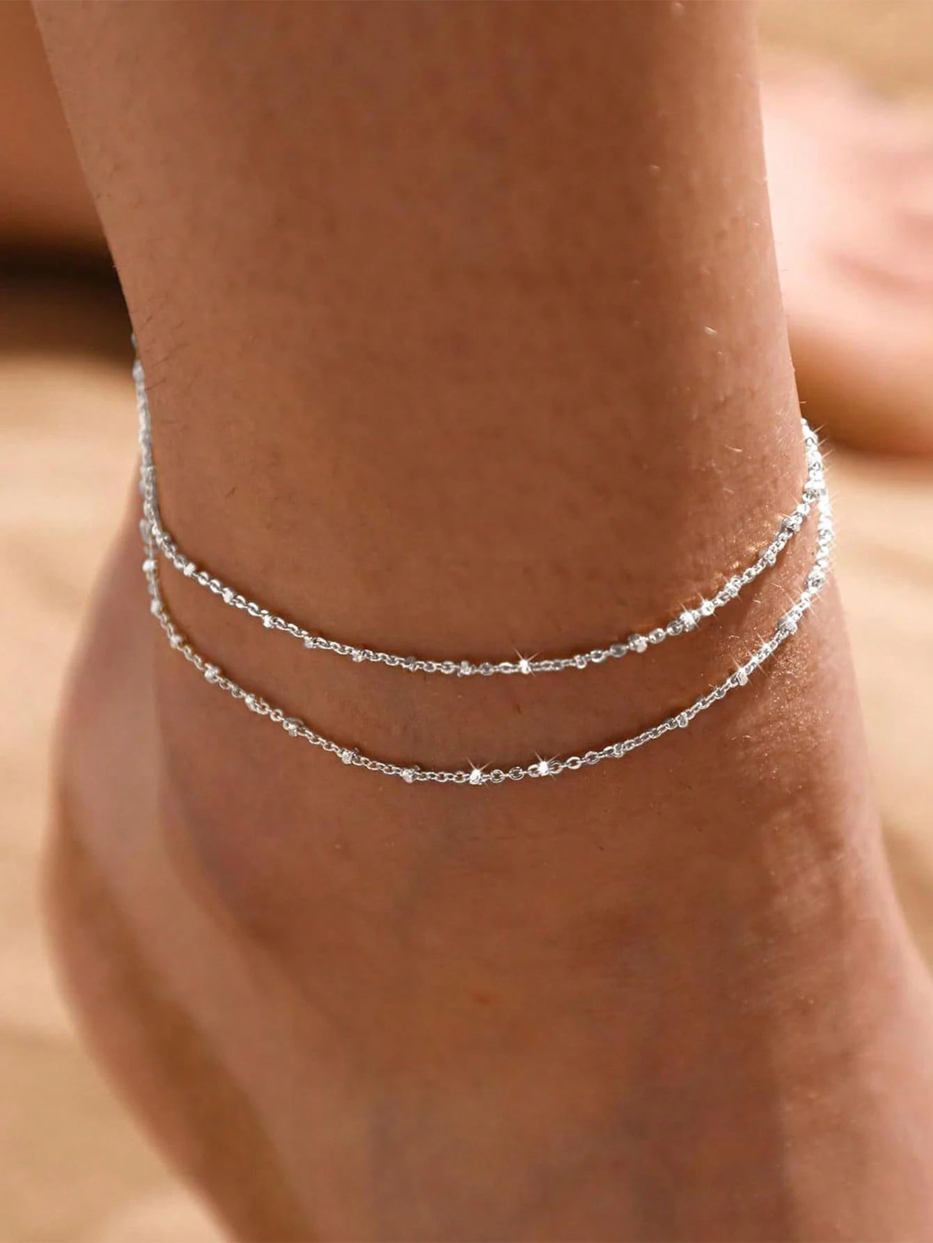1pc Women's Waterproof Stainless Steel Heart-Shaped Anklet, 18K Gold Plated, Anti-Oxidation, Romantic Valentine's Day Gift For Girlfriend