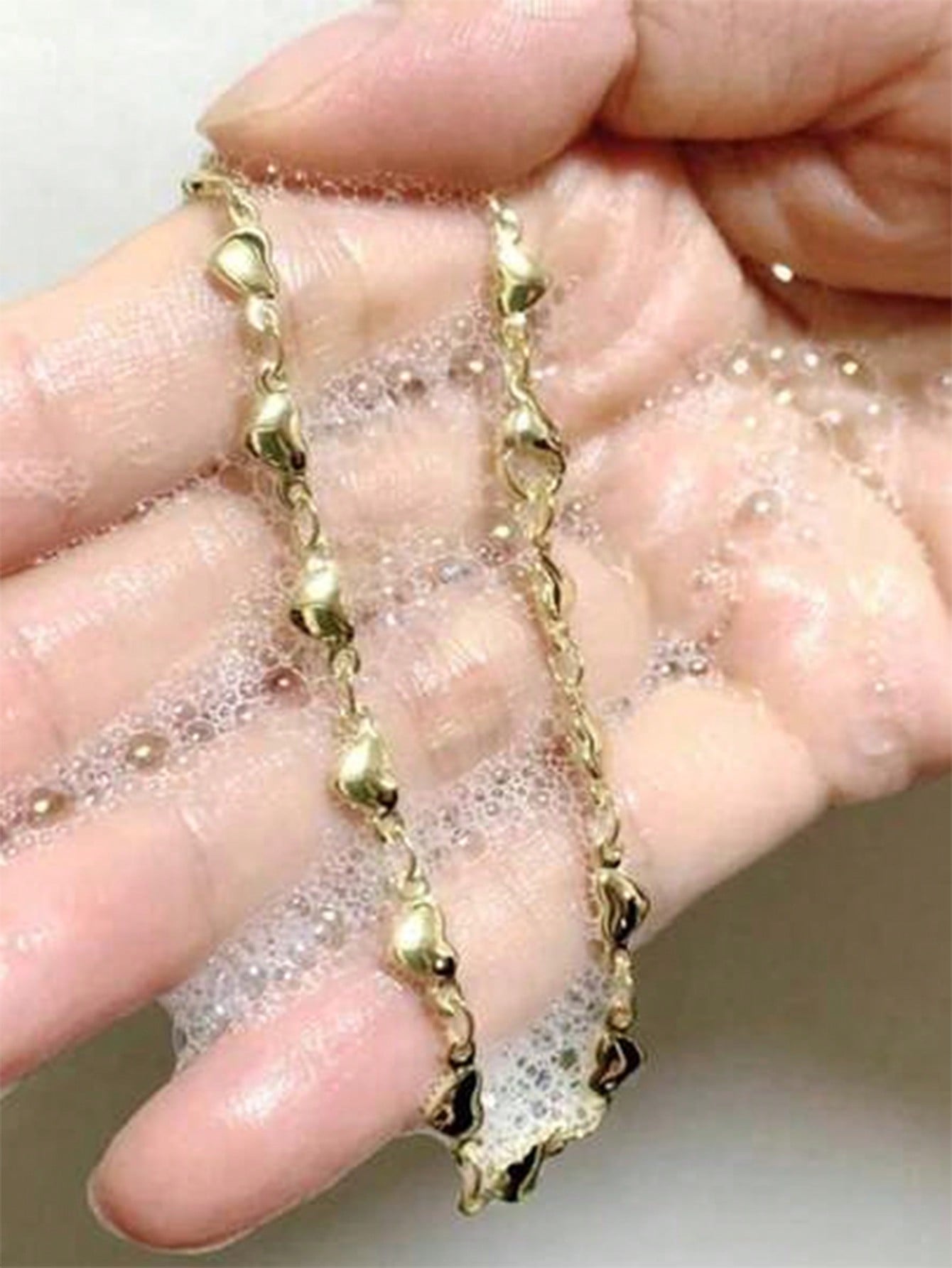 1pc Women's Waterproof Stainless Steel Heart-Shaped Anklet, 18K Gold Plated, Anti-Oxidation, Romantic Valentine's Day Gift For Girlfriend