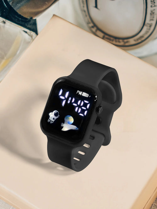 1pc Youth/Student Astronaut & Airplane Design TPU Material LED Electronic Sports Watch, Suitable For Daily Life And Back To School