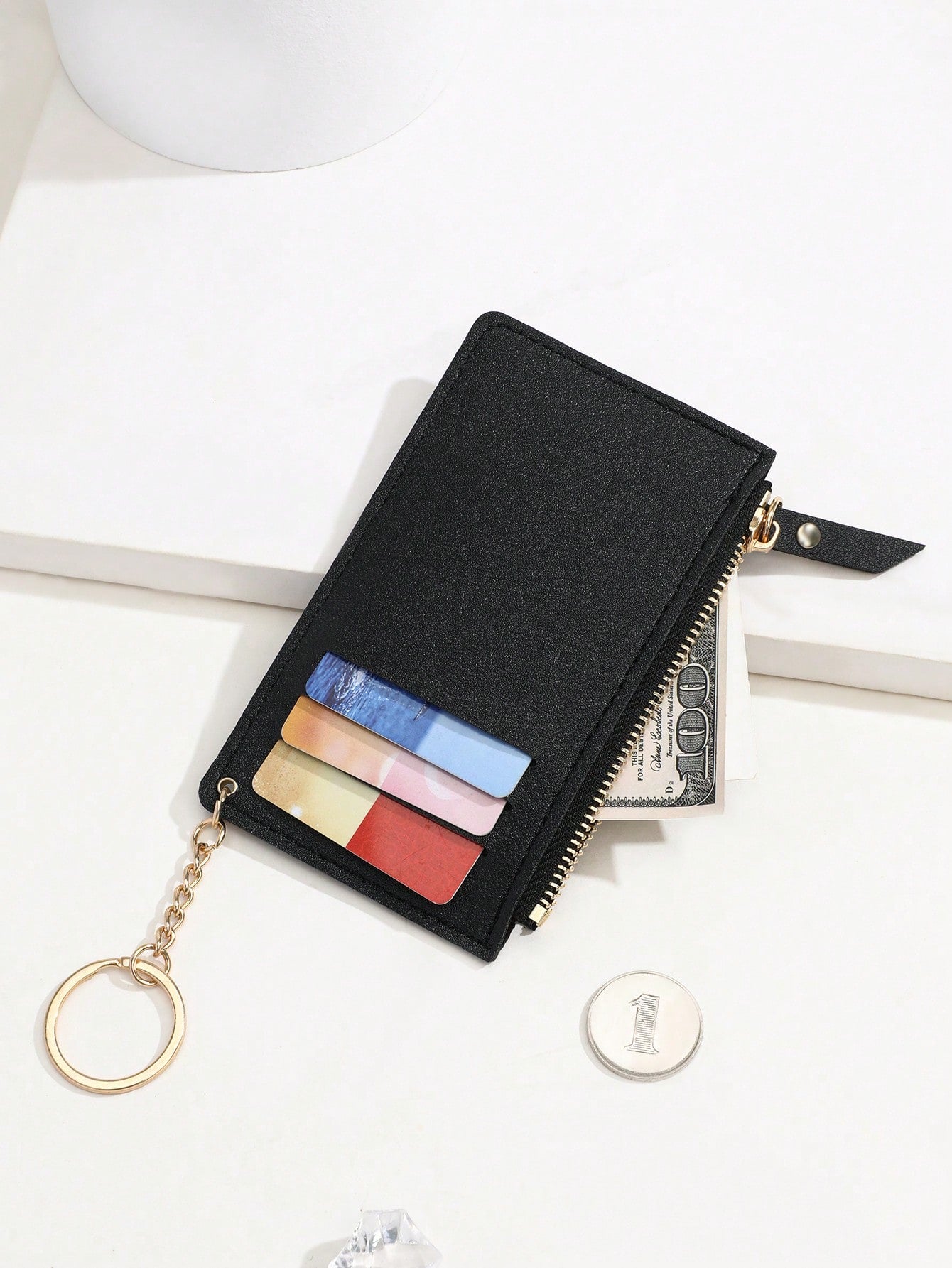 1pc Zipper With Multiple Card Slots Fashionable & Slim Design With License Holder Card Holder Card Holder Wallet Business Card Holder Credit Card Holder Id Card Holder Card Holder Women For Women Mini