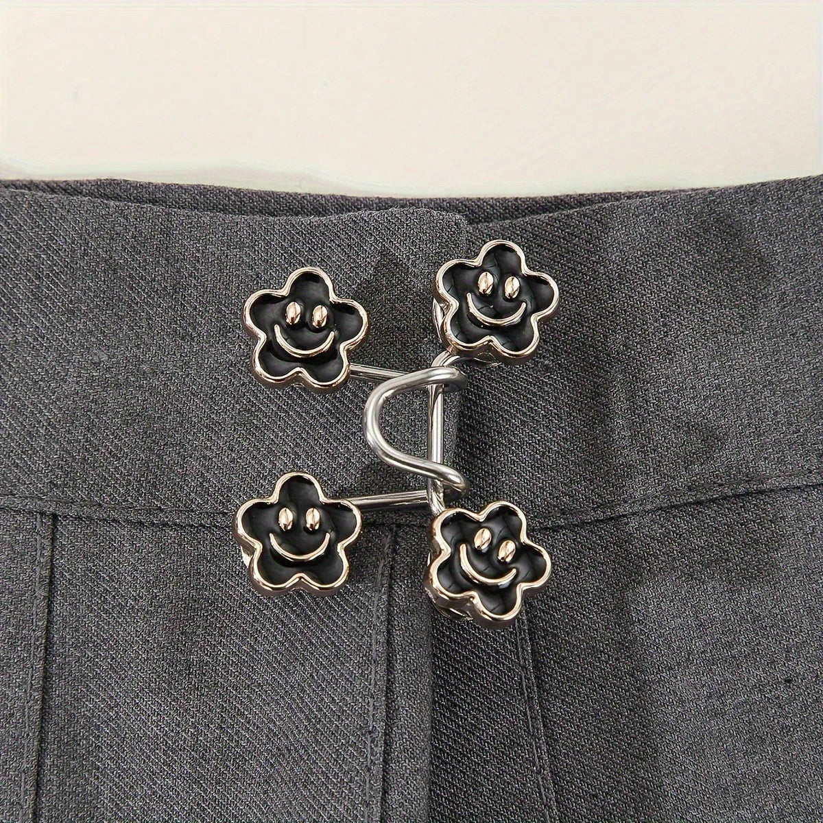 1Set/2/4Sets Flower Buckle Waist Tightener Removable Waist Buckle Pin Belt Accessory Pants Clip No-Sew Waist Tightener