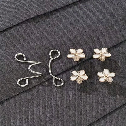 1Set/2/4Sets Flower Buckle Waist Tightener Removable Waist Buckle Pin Belt Accessory Pants Clip No-Sew Waist Tightener