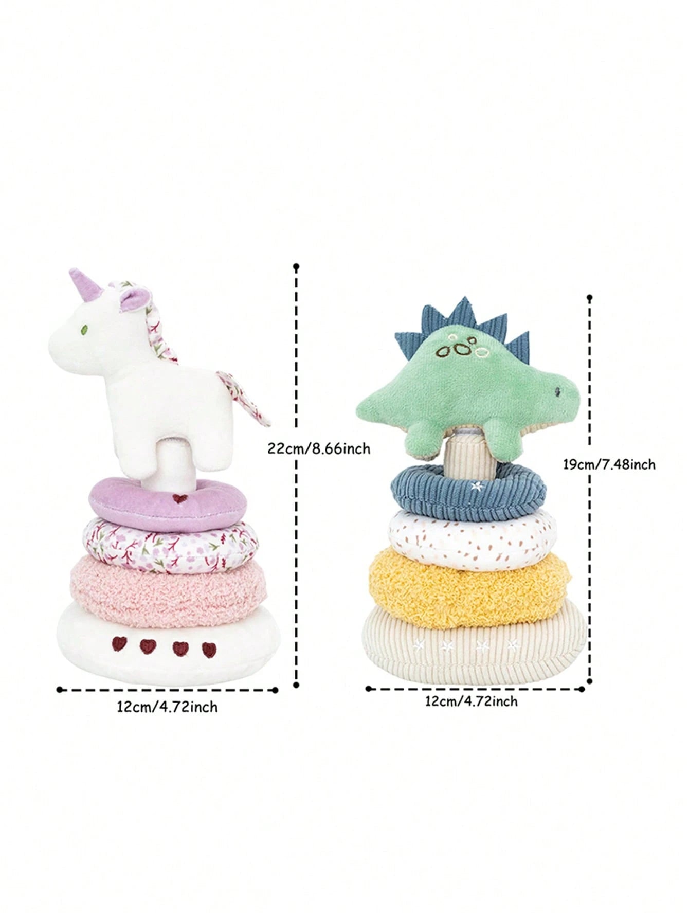1Set Baby Plush And Stacking Toy Stuffed Animal And Colorful Rings For Infant Toddler Early Learning Toy Babies Accessories Travel Gifts