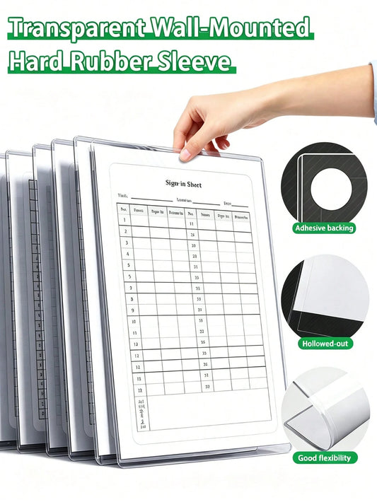 2/3/5/10pcs (With Adhesive) Hollow Transparent Acrylic Schedule Planner Display Stand & To-Do List Frame, A4 Reusable Dry-Erase Chore Chart Holder, Aesthetic Desktop Decor, Suitable For Room Decoratio