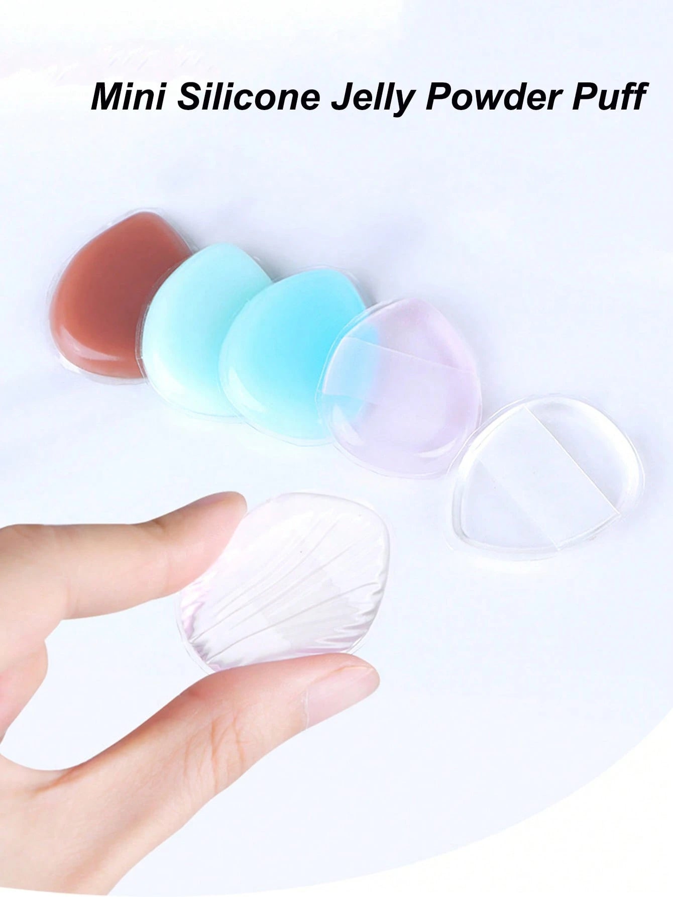 2/3/5pcs Multi-Color Silicone Jelly Finger Mini Thumb Makeup Sponge Blender, Soft & Bouncy, Suitable For Liquid Foundation, Concealer, Easy To Clean, New Matte Makeup Tool