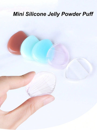 2/3/5pcs Multi-Color Silicone Jelly Finger Mini Thumb Makeup Sponge Blender, Soft & Bouncy, Suitable For Liquid Foundation, Concealer, Easy To Clean, New Matte Makeup Tool