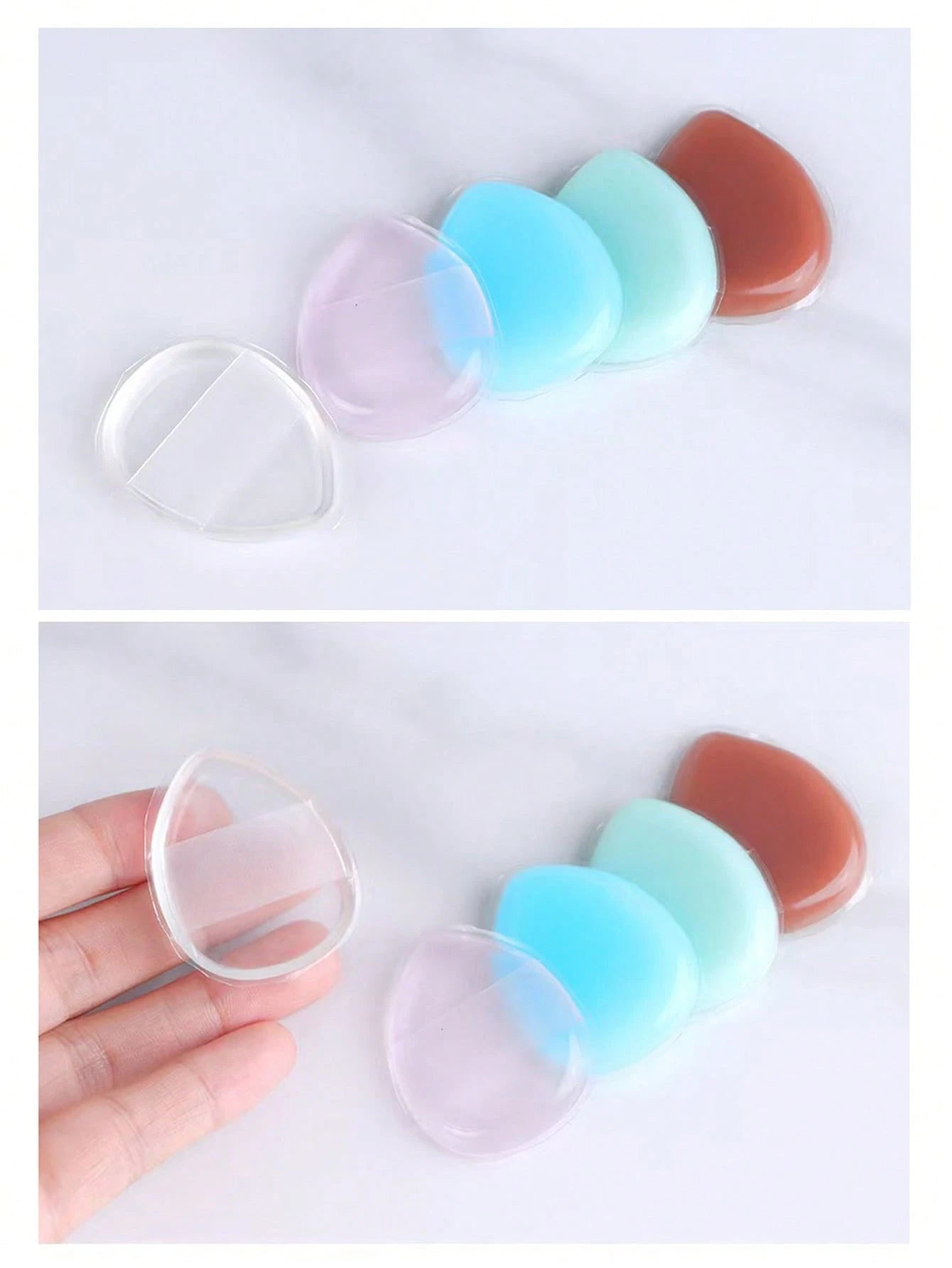 2/3/5pcs Multi-Color Silicone Jelly Finger Mini Thumb Makeup Sponge Blender, Soft & Bouncy, Suitable For Liquid Foundation, Concealer, Easy To Clean, New Matte Makeup Tool