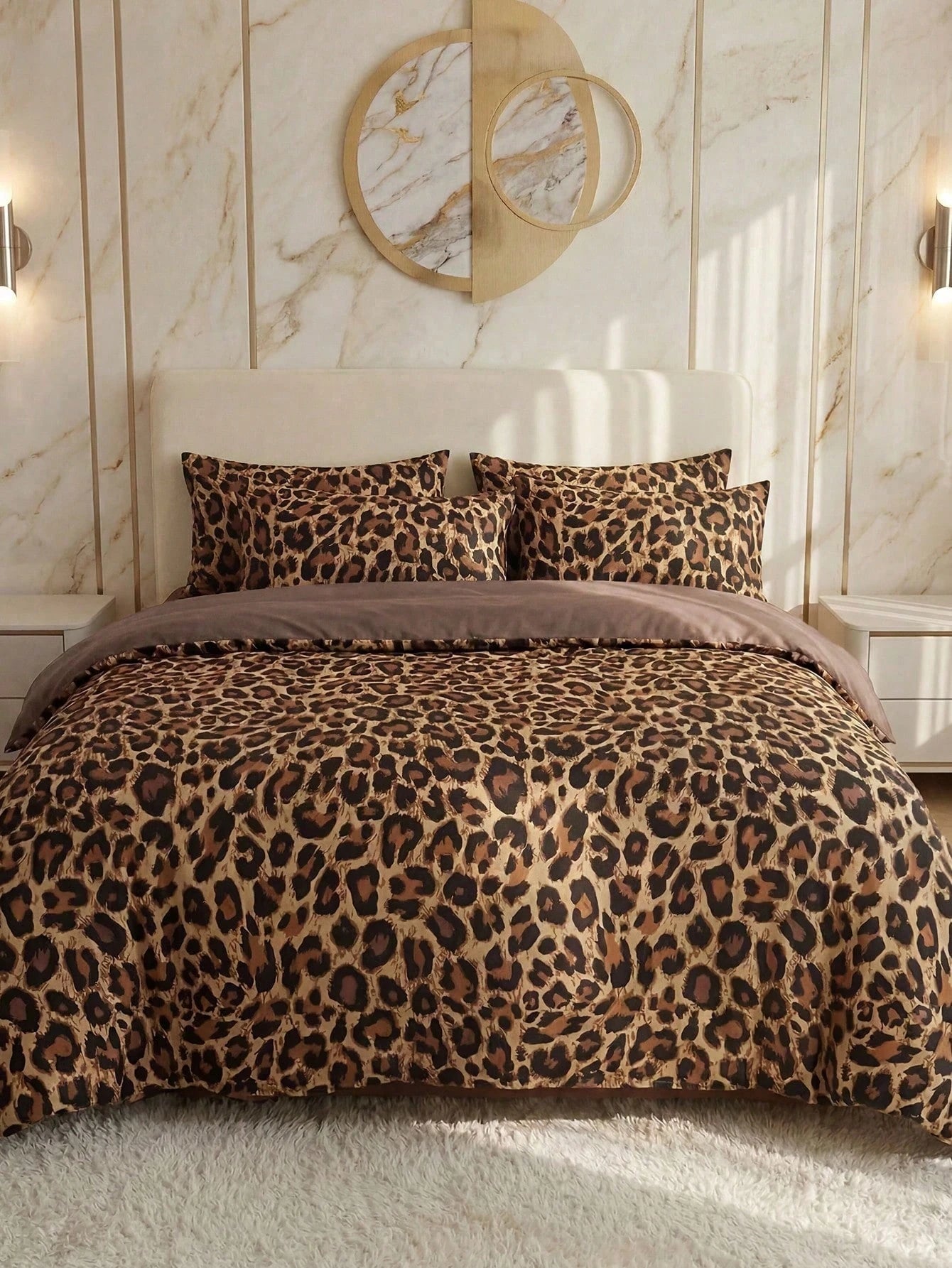 2/3pcs Leopard Print Duvet Cover Set, Bedding, Cozy Room Decor, Breathable Soft Anti-Pilling, Includes Duvet Cover And Pillowcases, No Duvet Insert, Suitable For Twin/Full/Queen/King Bed, Home Textile