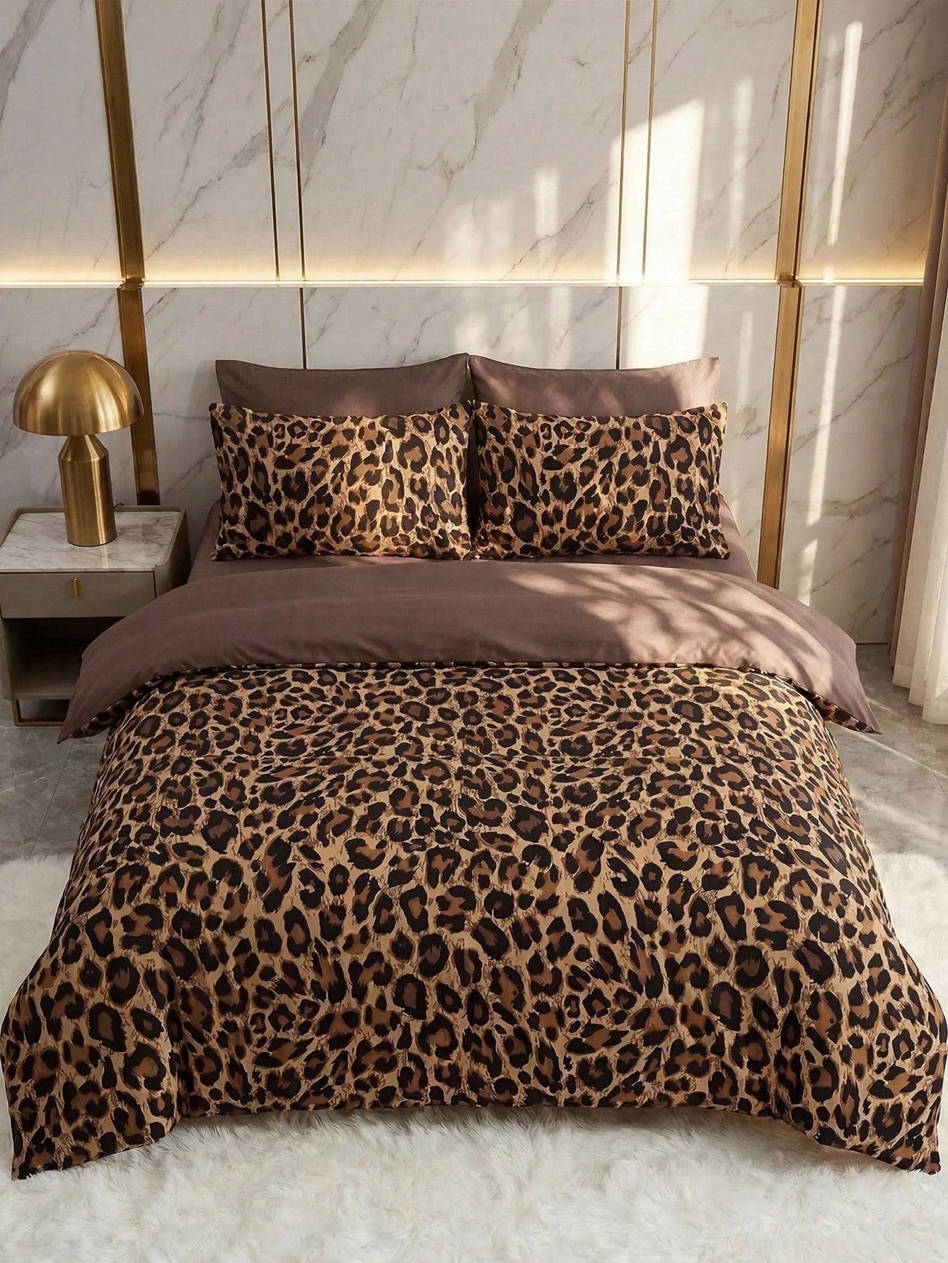 2/3pcs Leopard Print Duvet Cover Set, Bedding, Cozy Room Decor, Breathable Soft Anti-Pilling, Includes Duvet Cover And Pillowcases, No Duvet Insert, Suitable For Twin/Full/Queen/King Bed, Home Textile