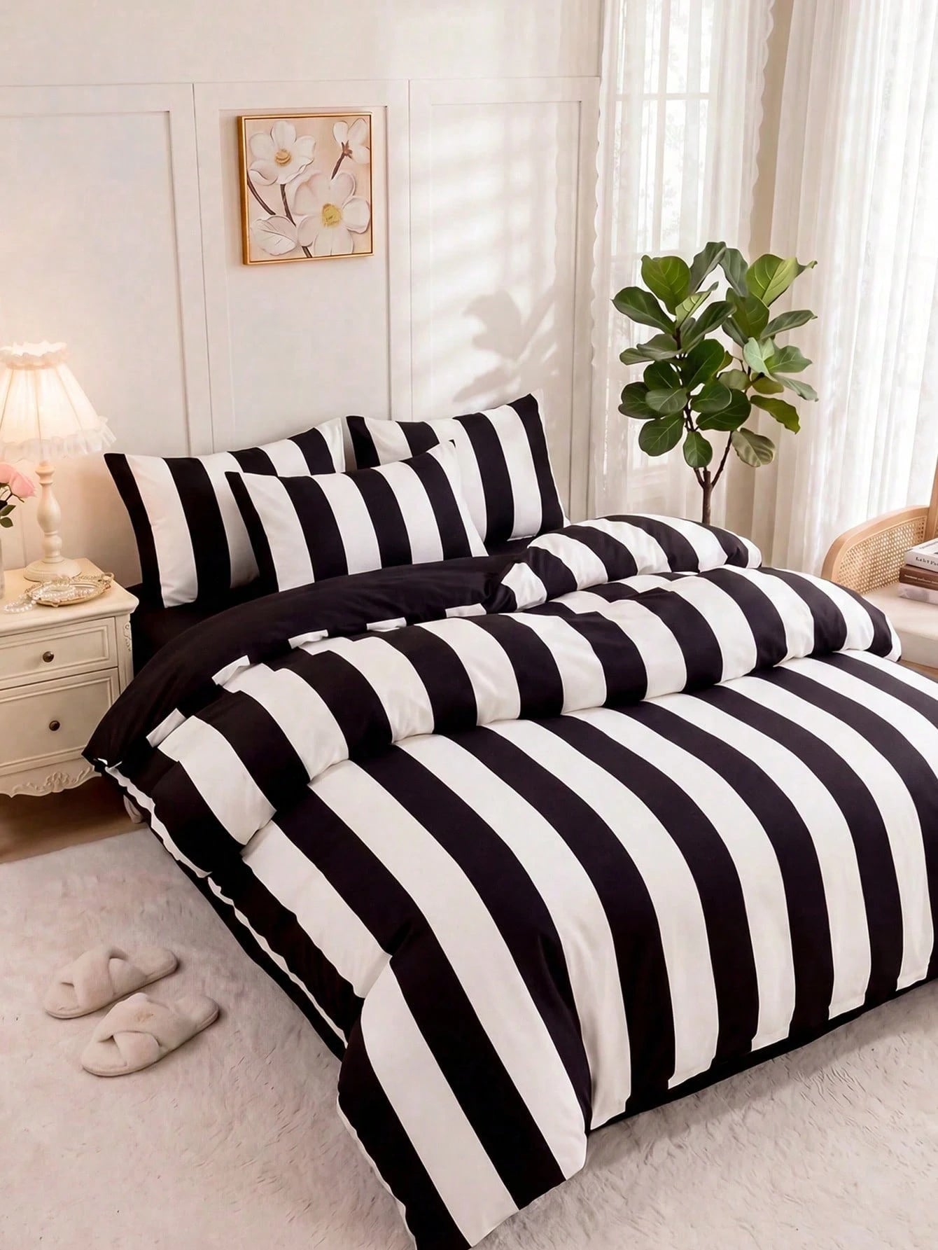2/3pcs Striped Duvet Cover Set, Bedding, Cozy Room Decor, Skin-Friendly Breathable, Super Soft Anti-Pilling, Duvet Cover And Pillowcase, No Duvet Insert, Suitable For Single/Double/Queen/King Bed, All