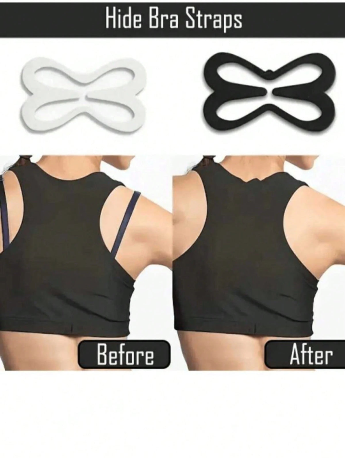2/4/6pcs Flower, Butterfly, Heart, Geometric Pattern (ABS Resin) Bra Strap Clips, Adjustable Invisible Bra Strap Buckles For All Seasons (Random 6pcs, One Size)
