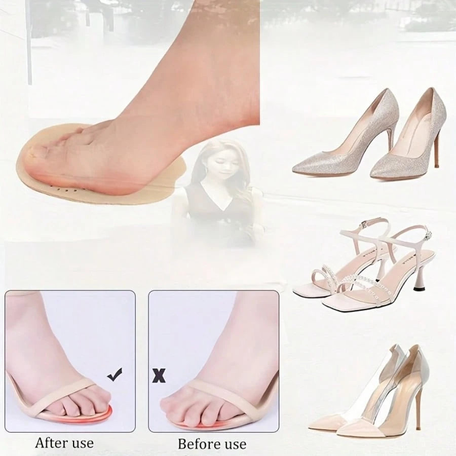 2/4/8pcs Self-Adhesive Shoe Insoles, Anti-Slip Front Pads, High Heel Forefoot Pads, Sweat Absorption And Breathability, Firm Fit