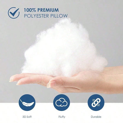 2/4-Piece Soft And Fluffy White Square Filler Pillow Inserts, Hypoallergenic 100% Fiber-Filled Core, Luxury Hotel Collection Standard, Machine Washable, Suitable For Living Room, Bedroom, Sofa Cushion