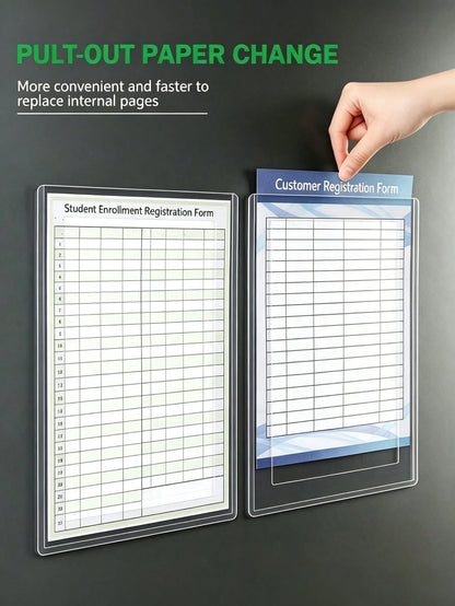2/5pcs (With Adhesive) Hollow Transparent Acrylic Schedule Planner Display Stand & To-Do List Frame, A4 Reusable Dry-Erase Chore Chart Holder, Aesthetic Desktop Decor For Room Decoration And School Lo