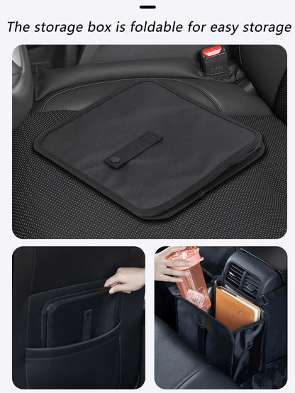 2 Gallon Waterproof Black Trash Can- Hanging Armrest Box Garbage Bin, Suitable For Car Interior- Fits All Models- Multifunctional Practical Car Interior Storage Bag