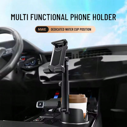 2-In-1 Car Cup Holder Phone & Tablet Mount, Adjustable Height & 360° Rotation, Universal Cup Holder Tablet Expander, Fits SUV, Truck, RV, Compatible With 3 To 4.3 Inch Diameter Cup Holders, Holiday Ca