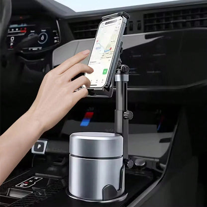 2-In-1 Car Cup Holder Phone & Tablet Mount, Adjustable Height & 360° Rotation, Universal Cup Holder Tablet Expander, Fits SUV, Truck, RV, Compatible With 3 To 4.3 Inch Diameter Cup Holders, Holiday Ca