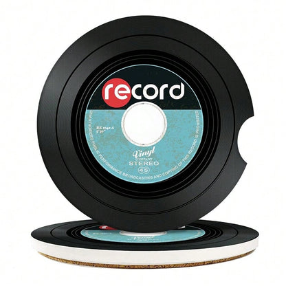 2 Pack Car Coaster, Absorbent Ceramic Stone Cork Base Drink Coasters 2.6 Inch, Music Rock Roll Disco Beer Auto Accessories Cup Holders