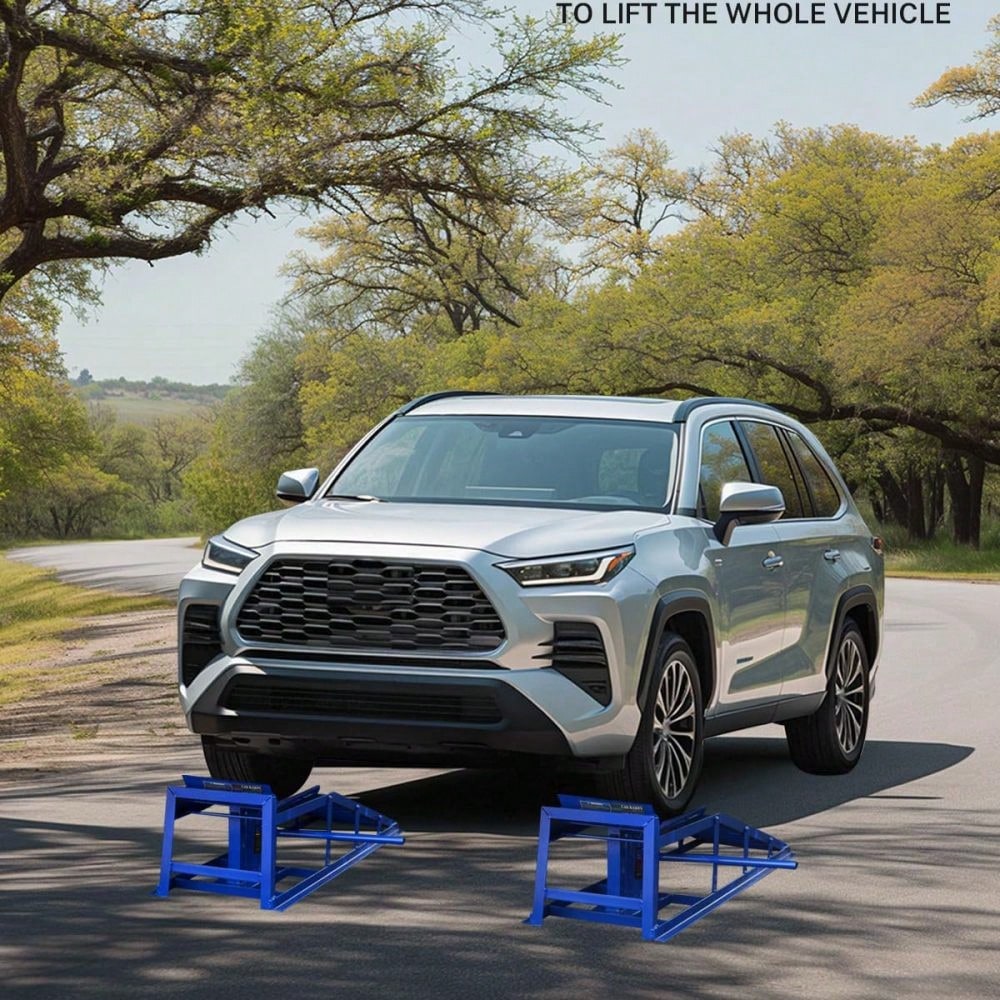 2 Pack Hydraulic Car Ramps 5T 11000lbs Low Profile Car Lift Service Ramps For Home Garage Truck Trailer, Adjustable Height Hydraulic Vehicle Ramps