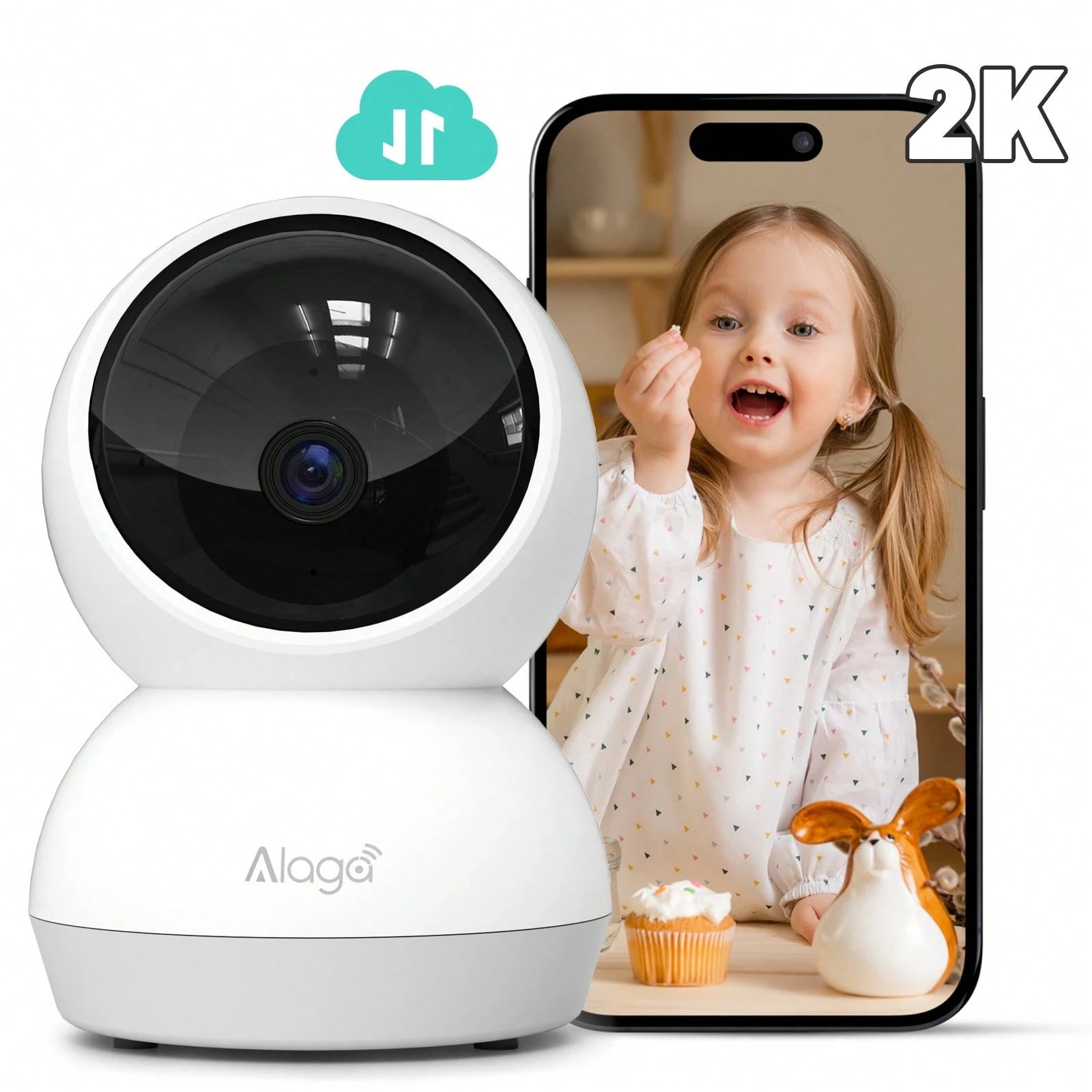 2-Pack Indoor Smart Pan-Tilt Camera; Features 5G/2.4G Dual-Band Wi-Fi, Two-Way Audio, Night Vision, Remote App Control, And Human Motion Detection.
