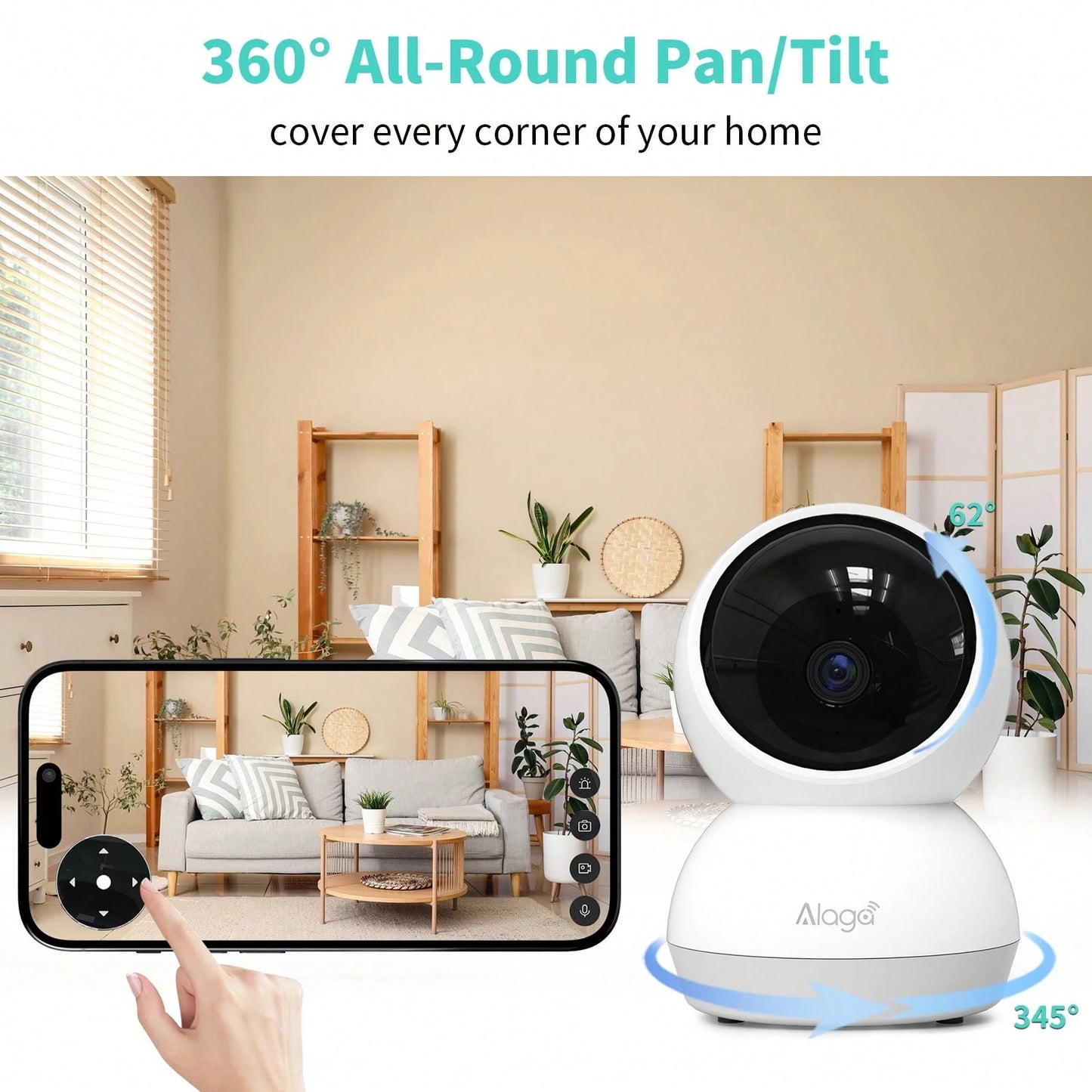 2-Pack Indoor Smart Pan-Tilt Camera; Features 5G/2.4G Dual-Band Wi-Fi, Two-Way Audio, Night Vision, Remote App Control, And Human Motion Detection.