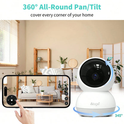 2-Pack Indoor Smart Pan-Tilt Camera; Features 5G/2.4G Dual-Band Wi-Fi, Two-Way Audio, Night Vision, Remote App Control, And Human Motion Detection.