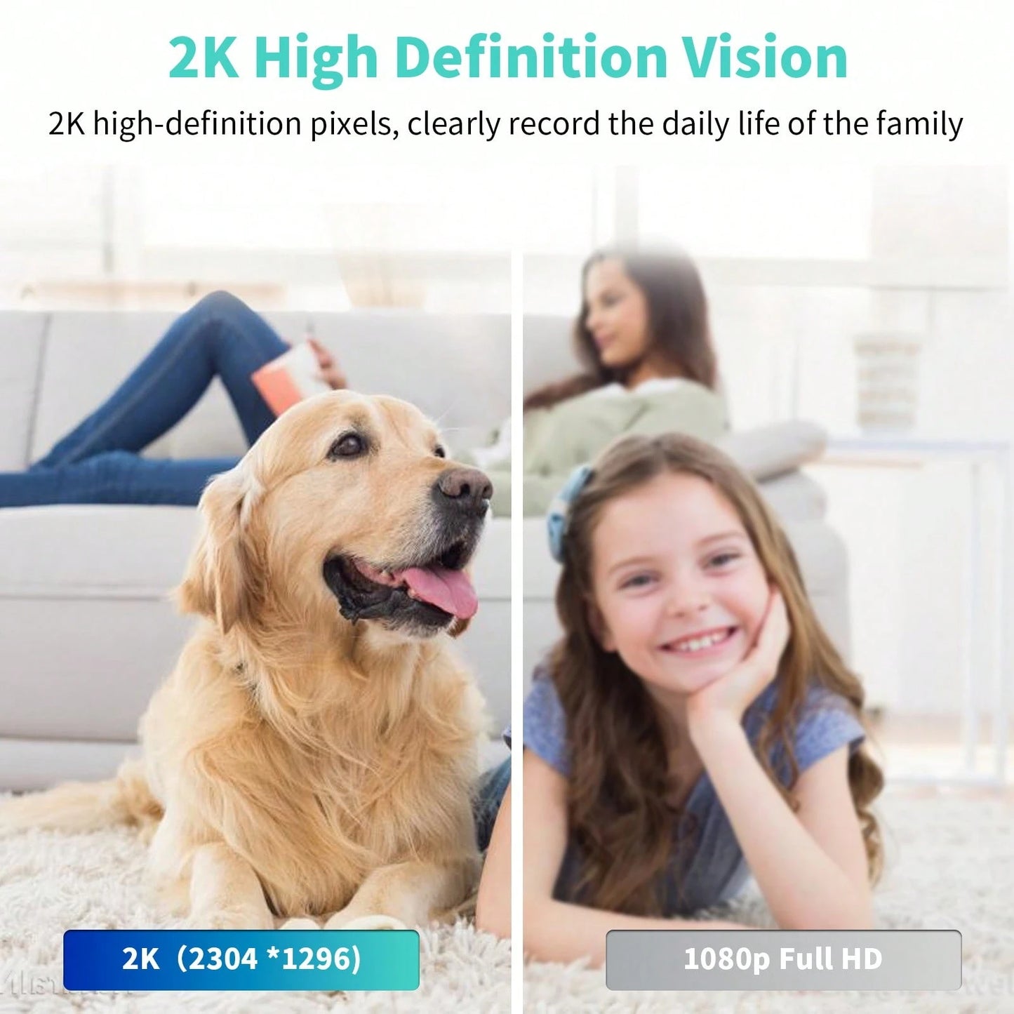2-Pack Indoor Smart Pan-Tilt Camera; Features 5G/2.4G Dual-Band Wi-Fi, Two-Way Audio, Night Vision, Remote App Control, And Human Motion Detection.