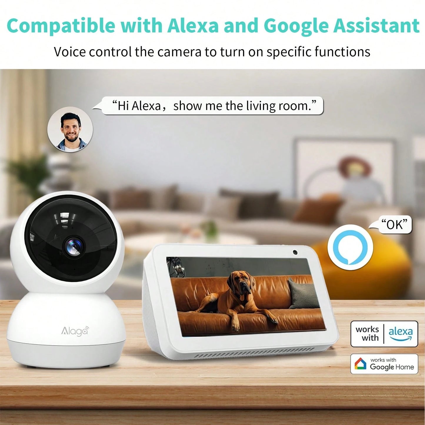 2-Pack Indoor Smart Pan-Tilt Camera; Features 5G/2.4G Dual-Band Wi-Fi, Two-Way Audio, Night Vision, Remote App Control, And Human Motion Detection.