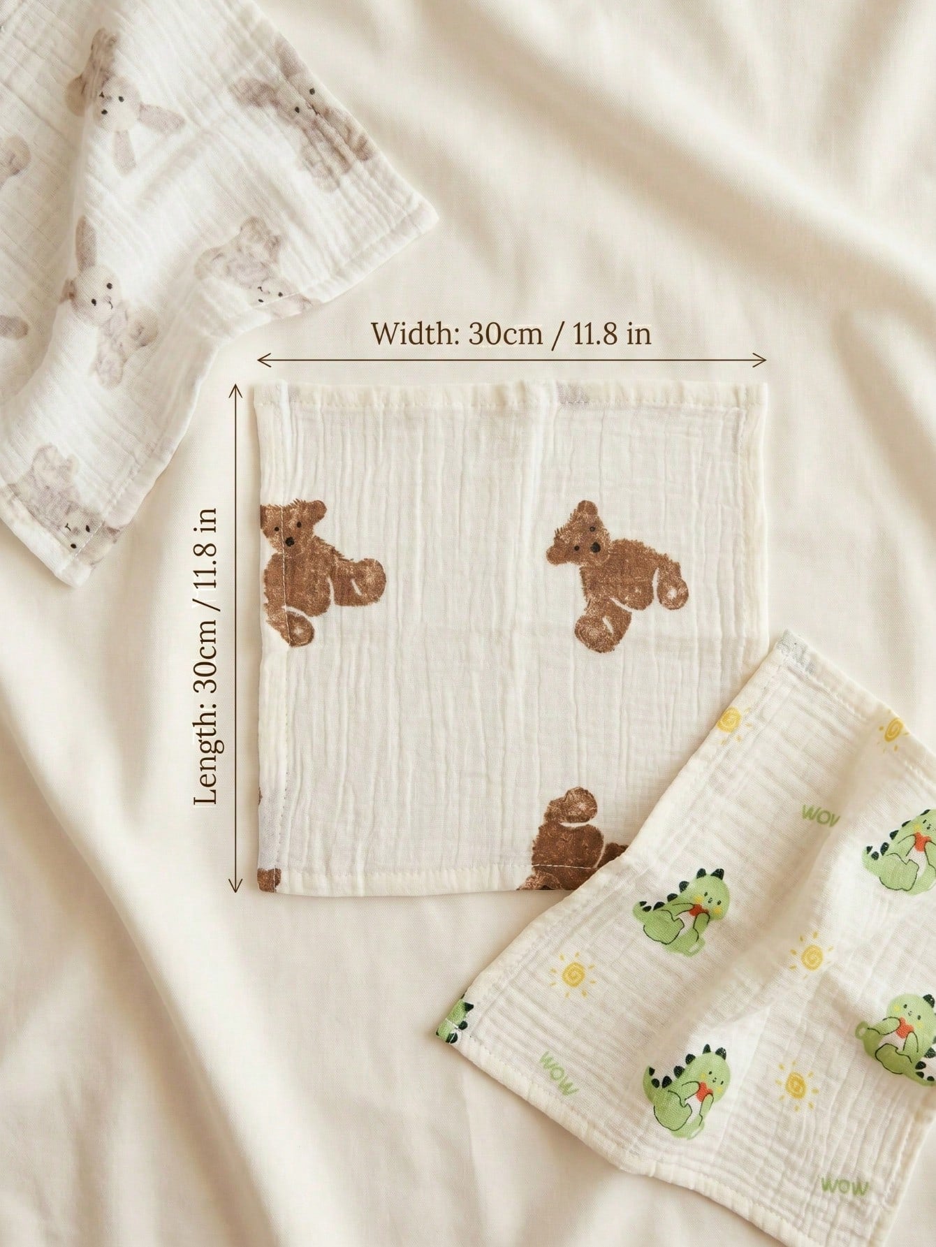 2-Pack Muslin Swaddle Blanket & Washcloth Set, 100% Cotton 40x40" Receiving Blanket, Soft Breathable Unisex Newborn Baby Shower Gift
