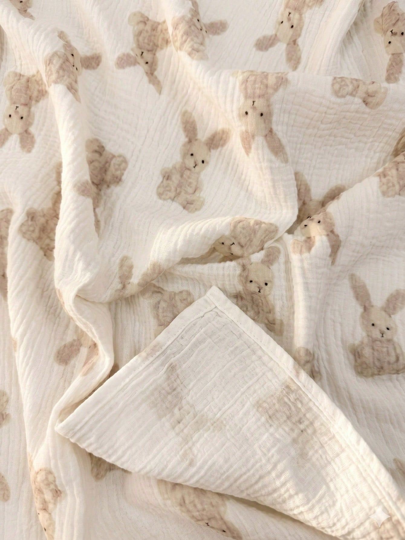 2-Pack Muslin Swaddle Blanket & Washcloth Set, 100% Cotton 40x40" Receiving Blanket, Soft Breathable Unisex Newborn Baby Shower Gift
