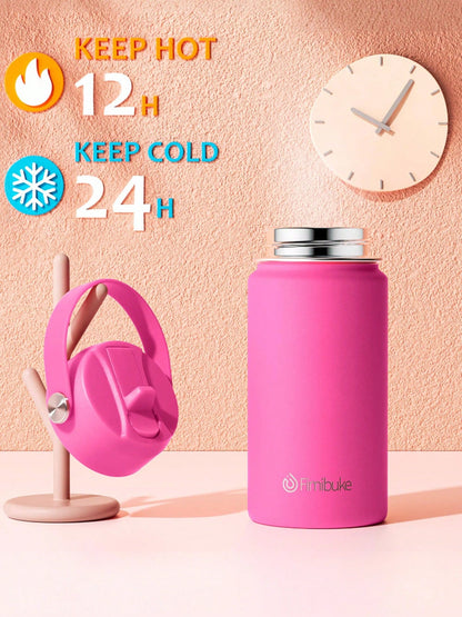 2 Packs 14oz Kids Water Bottle, 18/8 Stainless Steel Insulated Water Bottle Kids Cup With Straws Leak-Proof, Back To School