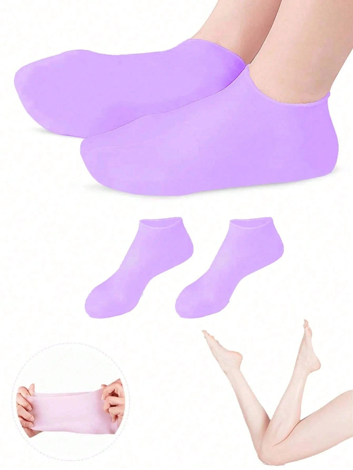 2 Pairs Silicone Moisturizing Foot Care Socks, Effectively Treat Cracked Heels, Remove Dead Skin, Elastic Foot Socks, All-Day Moisturizing And Hydrating, Prevent Dryness, Odorless, Easy To Wear And Re