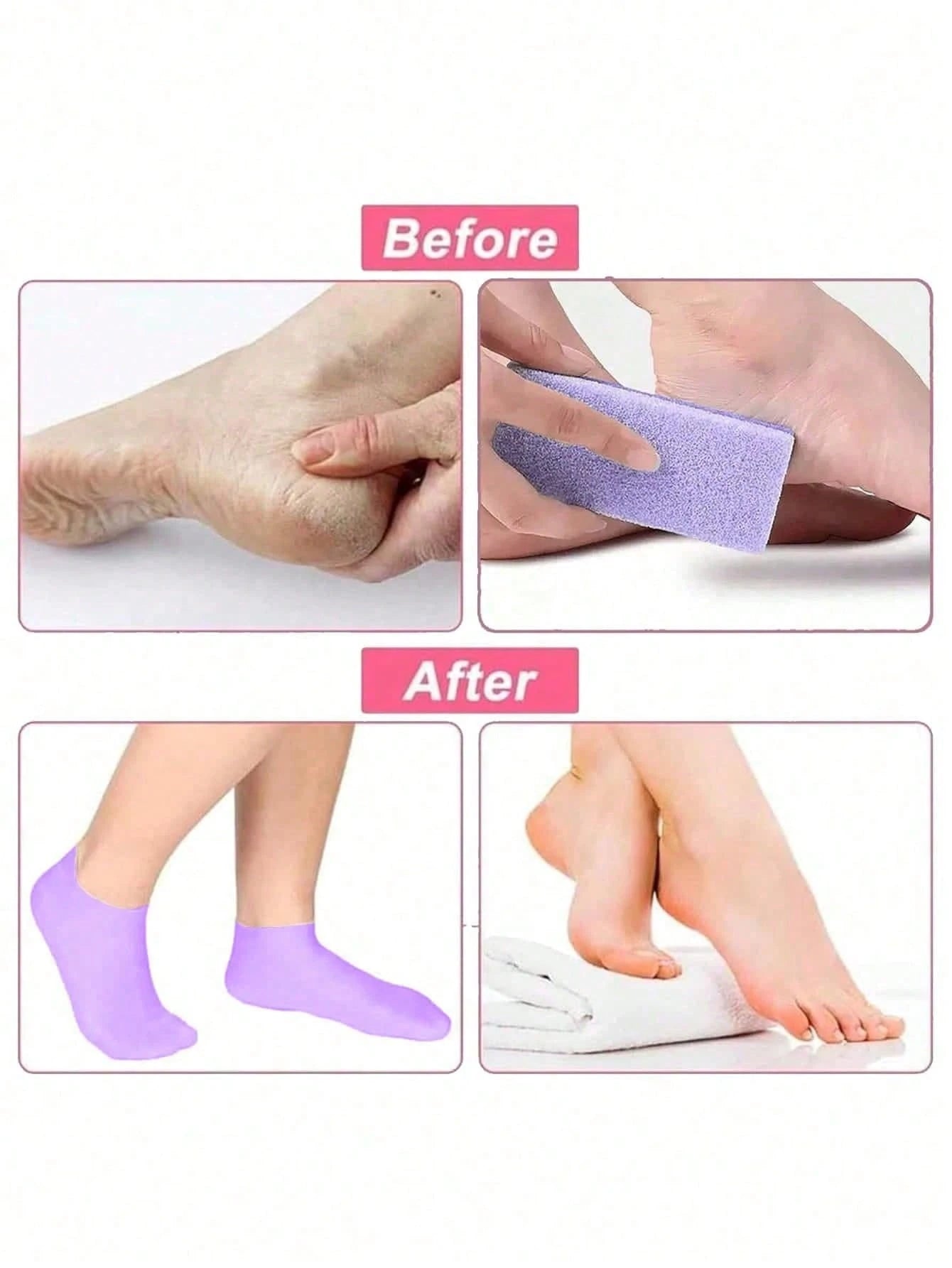 2 Pairs Silicone Moisturizing Foot Care Socks, Effectively Treat Cracked Heels, Remove Dead Skin, Elastic Foot Socks, All-Day Moisturizing And Hydrating, Prevent Dryness, Odorless, Easy To Wear And Re