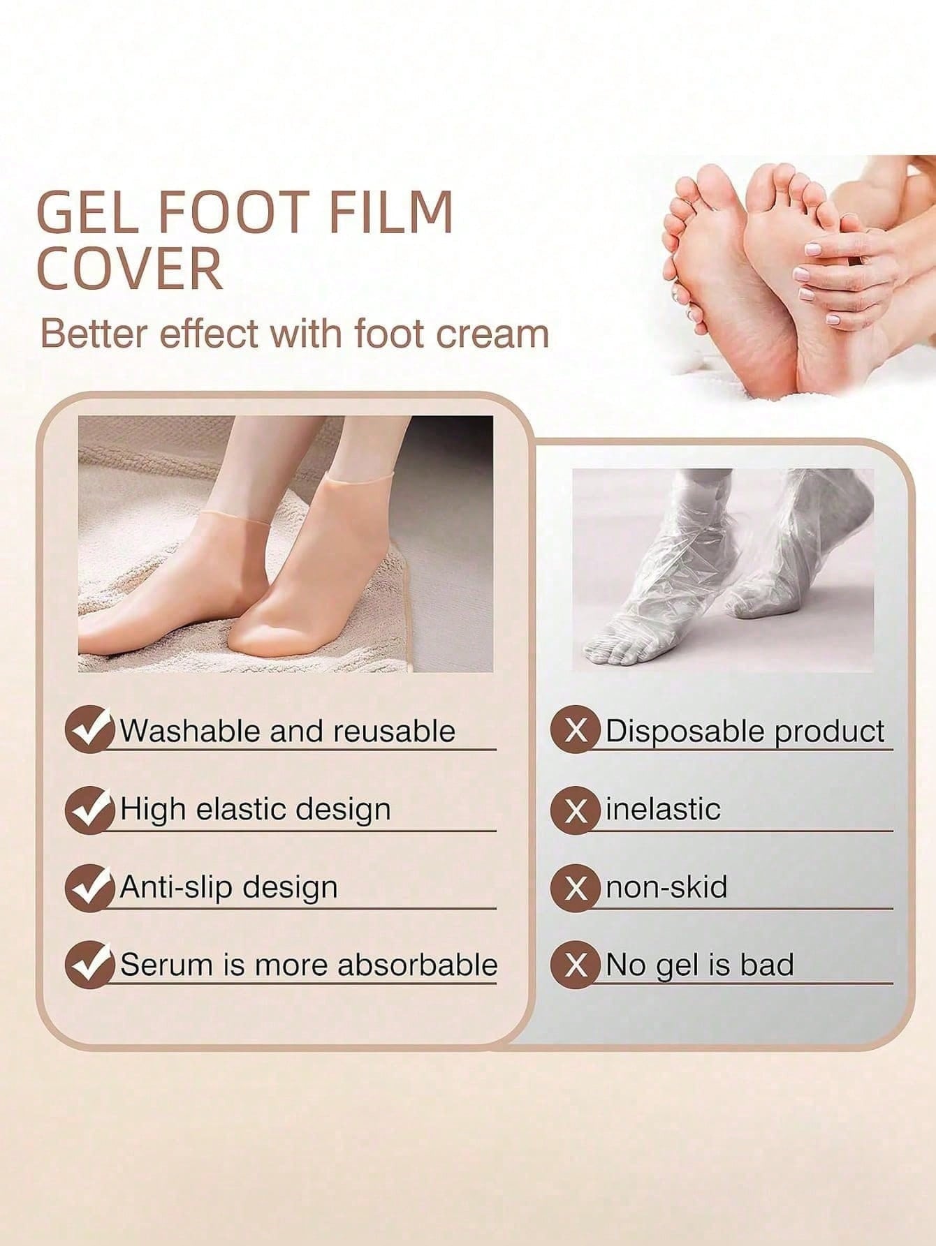 2 Pairs Silicone Moisturizing Foot Care Socks, Effectively Treat Cracked Heels, Remove Dead Skin, Elastic Foot Socks, All-Day Moisturizing And Hydrating, Prevent Dryness, Odorless, Easy To Wear And Re