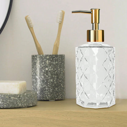 2 Pcs Glass Soap Dispenser,330 ML/11Oz Glass Soap Bottles With Plastic Pump,Refillable Hand Soap Dispenser Bottle For Kitchen, Bathroom, Laundry Room