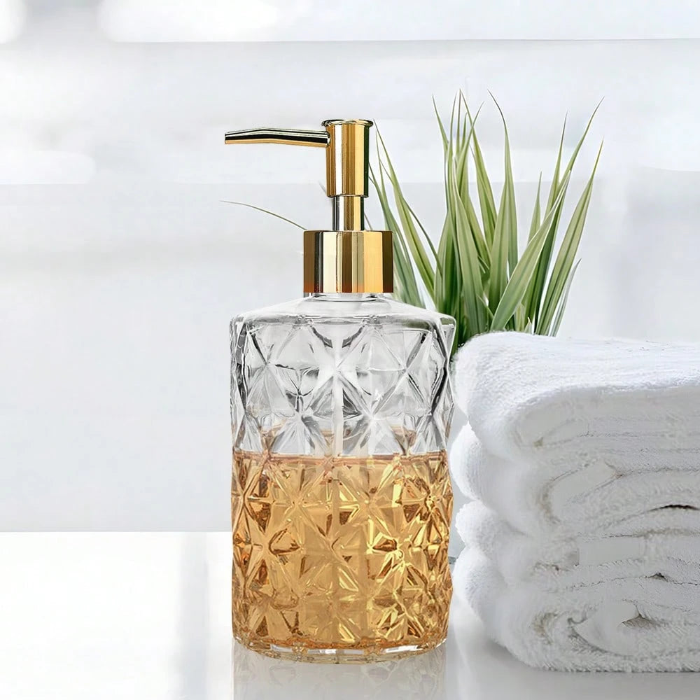 2 Pcs Glass Soap Dispenser,330 ML/11Oz Glass Soap Bottles With Plastic Pump,Refillable Hand Soap Dispenser Bottle For Kitchen, Bathroom, Laundry Room