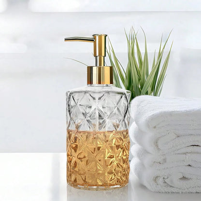 2 Pcs Glass Soap Dispenser,330 ML/11Oz Glass Soap Bottles With Plastic Pump,Refillable Hand Soap Dispenser Bottle For Kitchen, Bathroom, Laundry Room