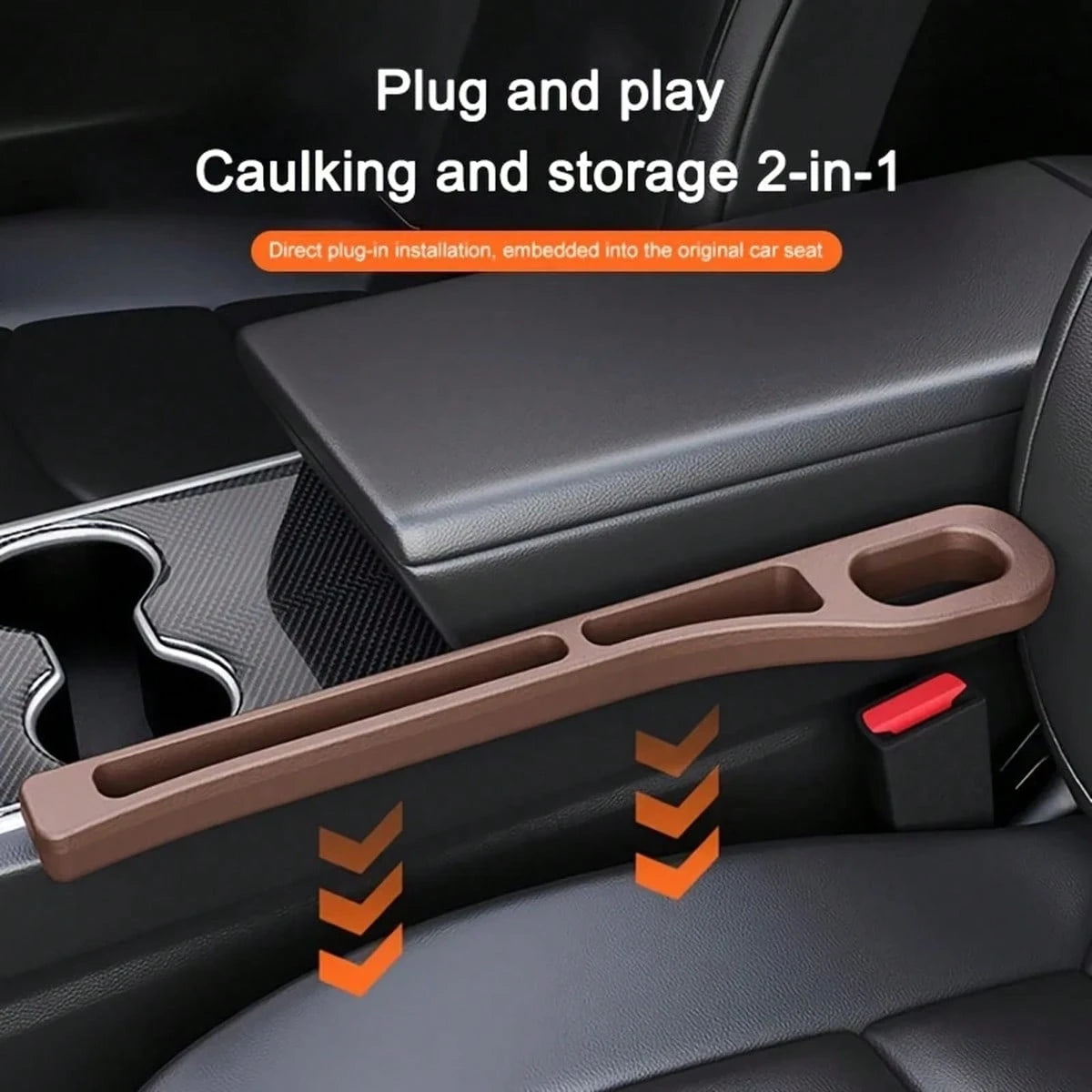 2 Pieces Car Seat Gap Filling Plug, Anti Drop, With Groove Design, Durable And Soft Material, Fine Texture, Multiple Colors, Very Suitable For Small Cars, SUVs And Trucks, Interior Item Sorting, Used