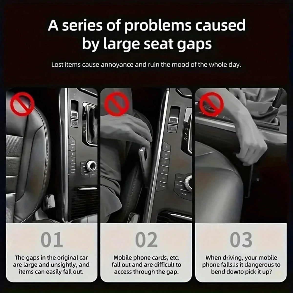 2 Pieces Car Seat Gap Filling Plug, Anti Drop, With Groove Design, Durable And Soft Material, Fine Texture, Multiple Colors, Very Suitable For Small Cars, SUVs And Trucks, Interior Item Sorting, Used