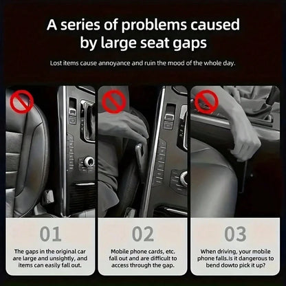 2 Pieces Car Seat Gap Filling Plug, Anti Drop, With Groove Design, Durable And Soft Material, Fine Texture, Multiple Colors, Very Suitable For Small Cars, SUVs And Trucks, Interior Item Sorting, Used