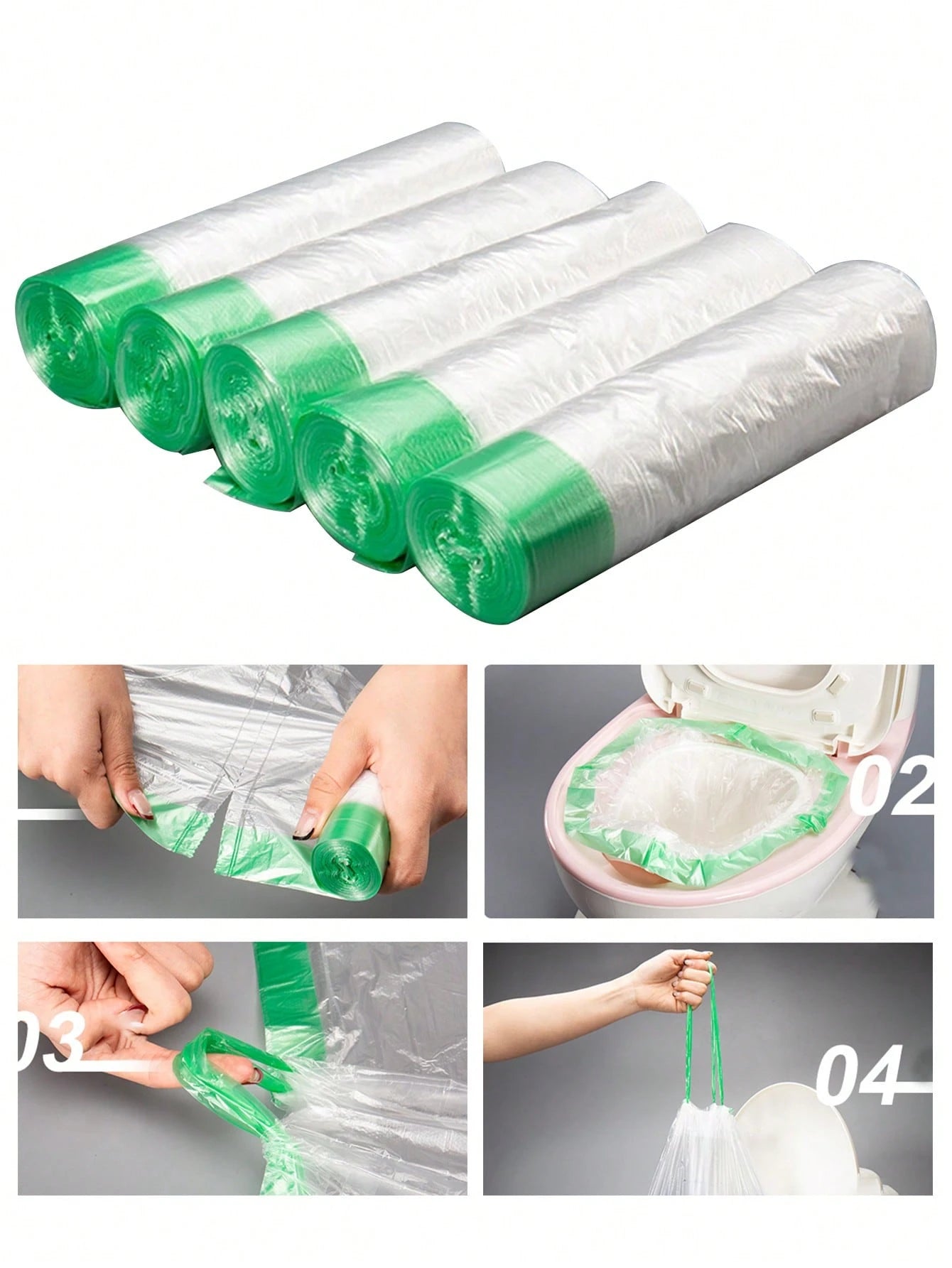 20/100pcs Children Toilet Trash Bags, Disposable Potty Seat Covers, Drawstring Garbage Bags For Potty Training