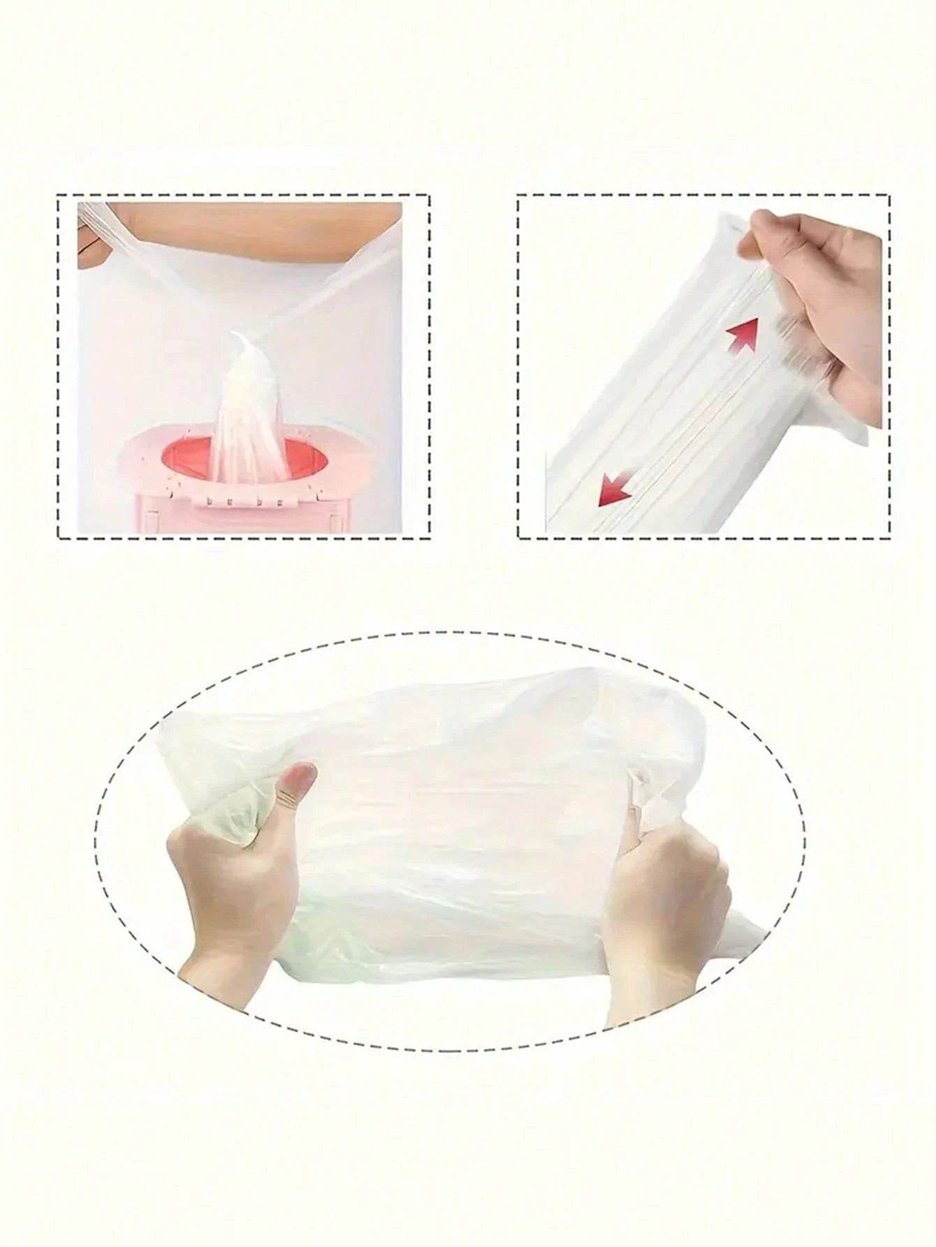 20/100pcs Children Toilet Trash Bags, Disposable Potty Seat Covers, Drawstring Garbage Bags For Potty Training