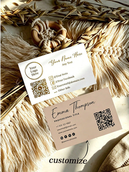 20/50/100pcs Customized Cards, Customized Greeting Cards, Customized QR Codes, Customized Payment, Customized Coupons, Customized Event Cards, Customized Counter Cards, Birthday, Party, Holiday, Weddi