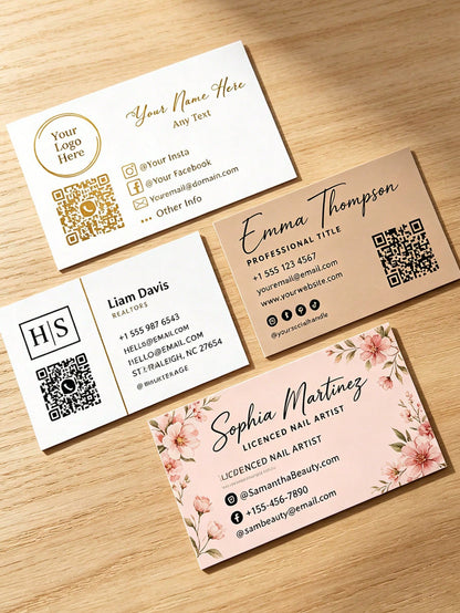 20/50/100pcs Customized Cards, Customized Greeting Cards, Customized QR Codes, Customized Payment, Customized Coupons, Customized Event Cards, Customized Counter Cards, Birthday, Party, Holiday, Weddi