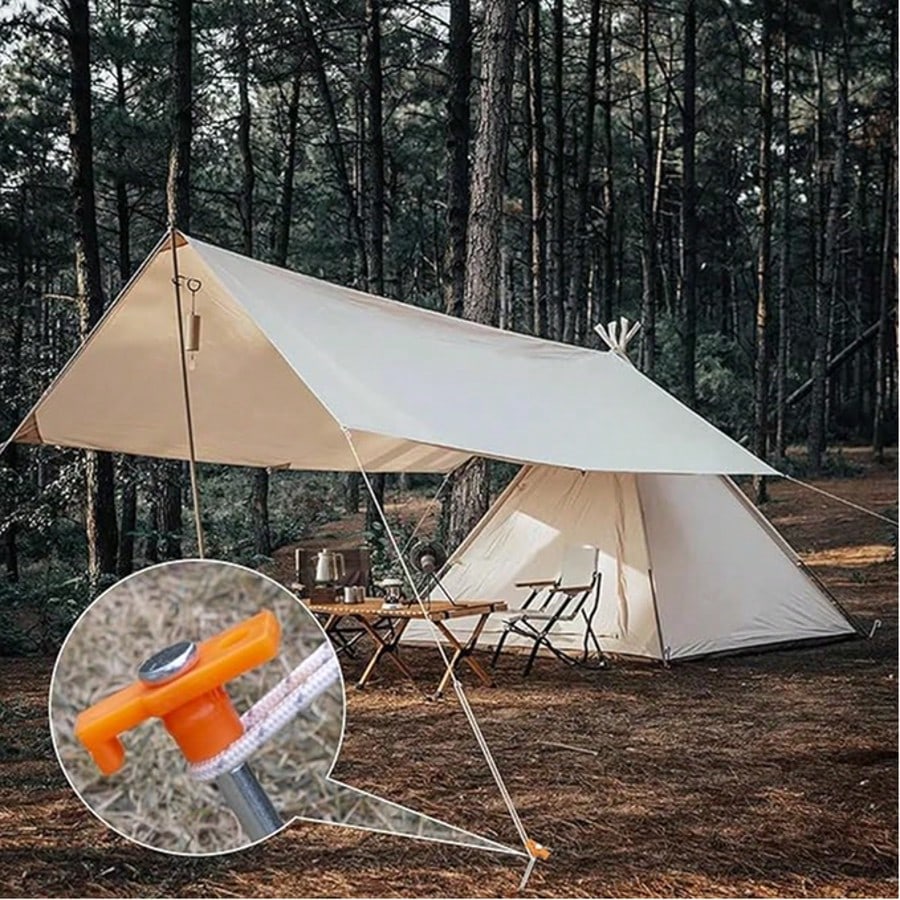 20 Pack Tent Stakes Heavy Duty, 10.25 Inch Yard Stakes Non-Rust Metal Tent Pegs Ground Stakes Tent Spikes For Camping Patio, Garden, Canopies, Grassland, Outdoor, Orange