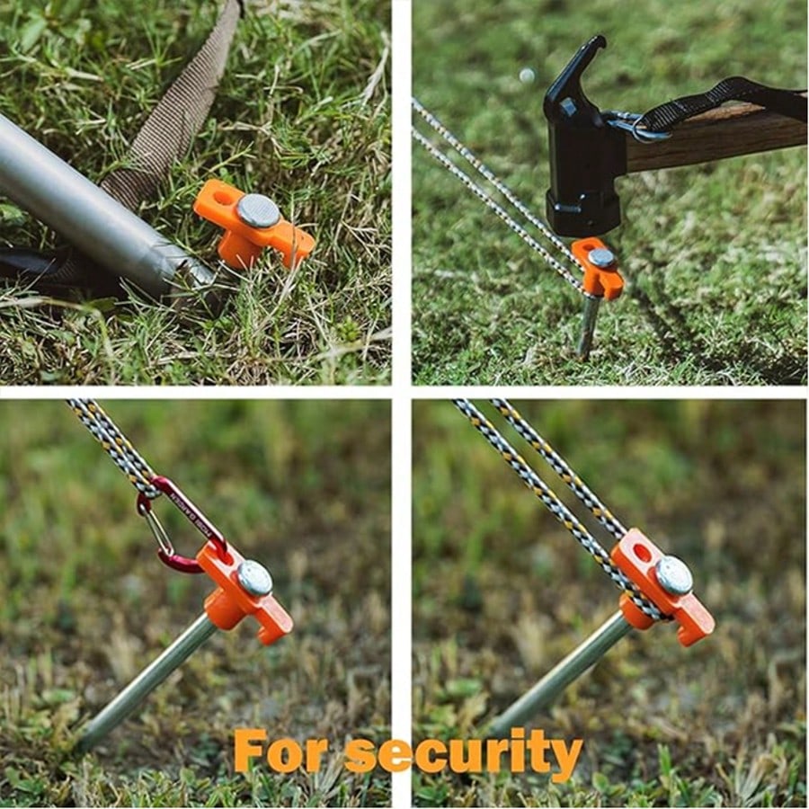20 Pack Tent Stakes Heavy Duty, 10.25 Inch Yard Stakes Non-Rust Metal Tent Pegs Ground Stakes Tent Spikes For Camping Patio, Garden, Canopies, Grassland, Outdoor, Orange