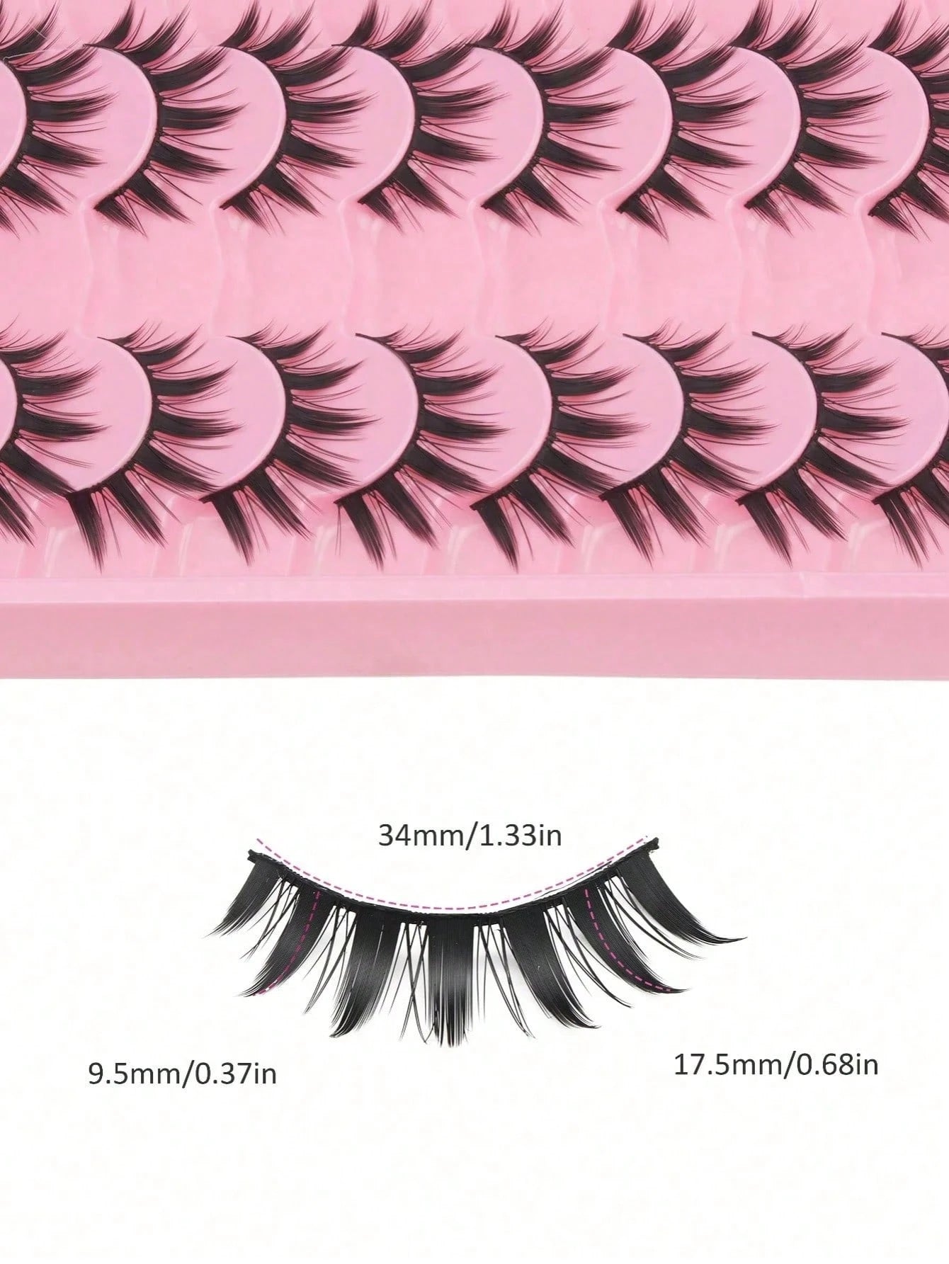 20 Pairs Manga Thick Lashes Natural Long Cosplay Makeup Cross Big Eye Effect Dramatic Full Strip Lashes/Manga Style False Lashes, 16mm Natural Look Doll Lashes For Halloween/Party/Christmas Makeup Str