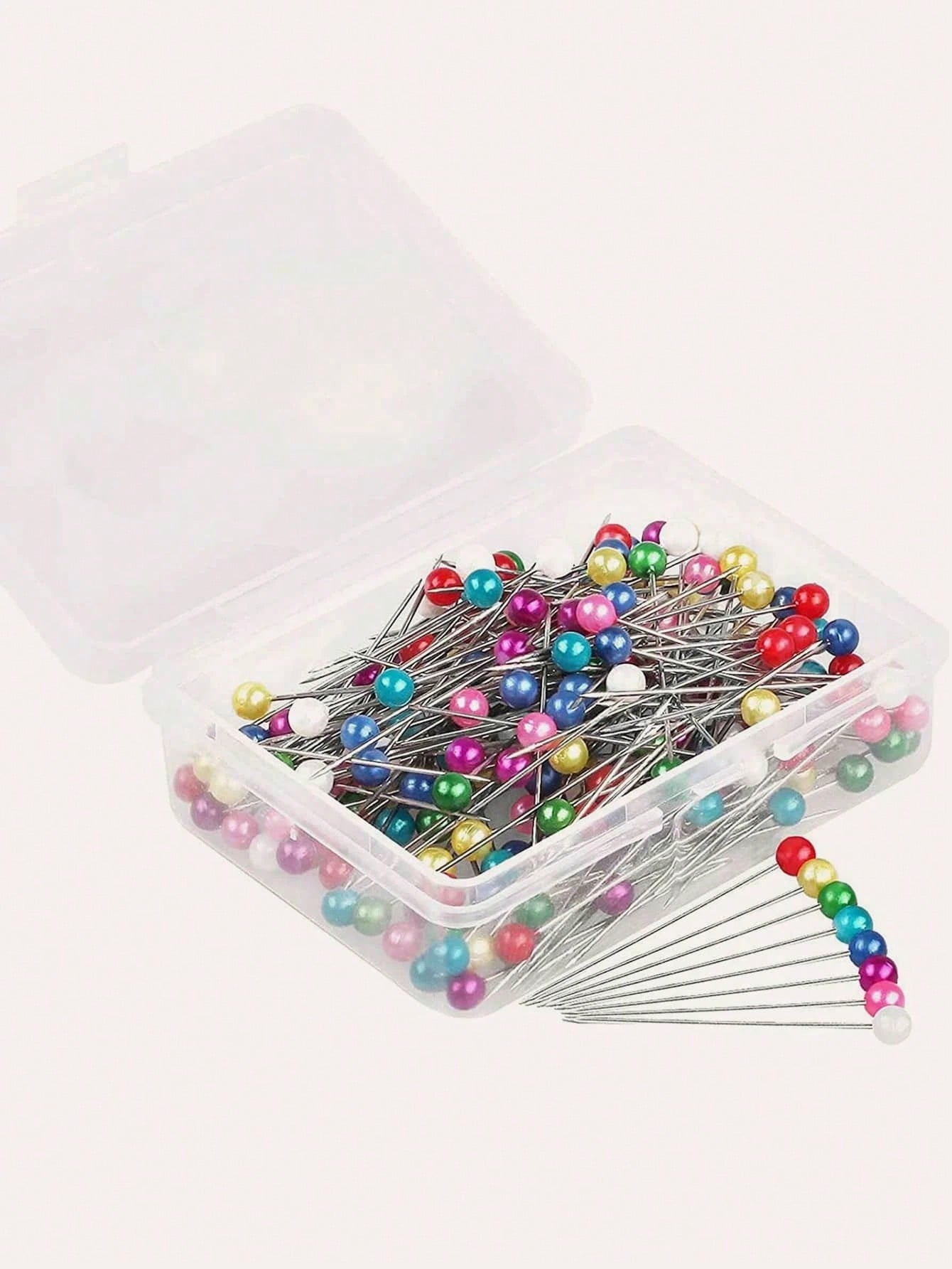 200/100pcs Faux Pearl Decorated DIY Pins, Pearlescent Positioning Pins, DIY Handmade Fixing Pins, Colorful Head Pins, Clothing Accessories, Sewing Supplies