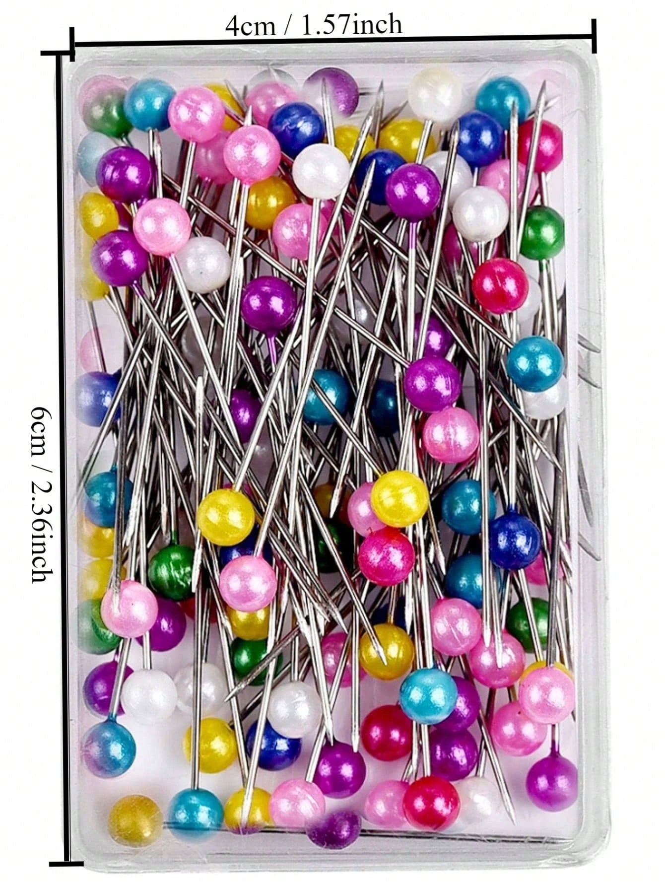 200/100pcs Faux Pearl Decorated DIY Pins, Pearlescent Positioning Pins, DIY Handmade Fixing Pins, Colorful Head Pins, Clothing Accessories, Sewing Supplies